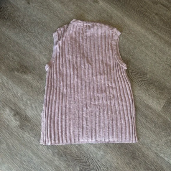 Free People Beach Linen Blend Veda Sweater Vest Ribbed V-Neck Sleeveless - Picture 9 of 10